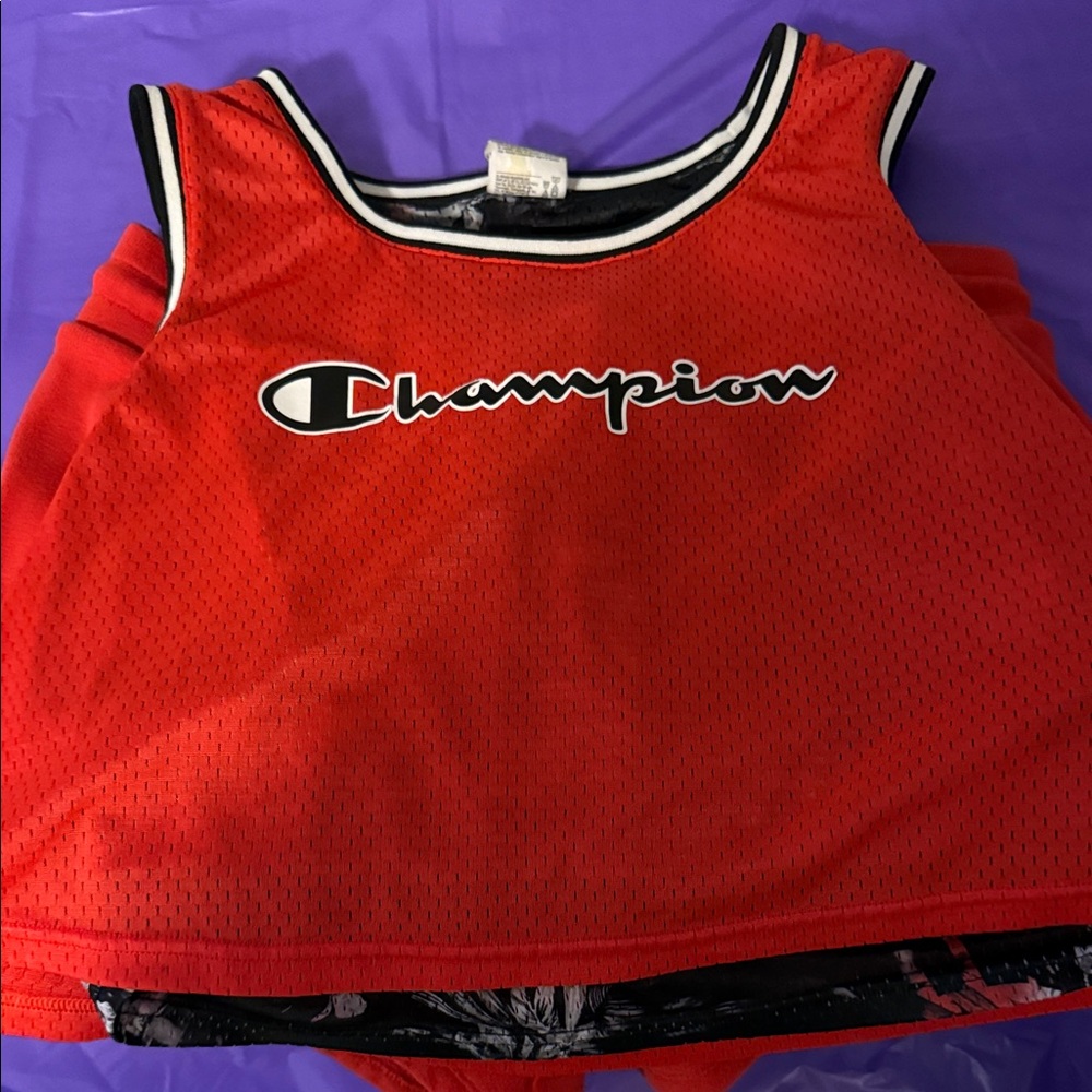 Champion Kids Red Mesh Tank Top